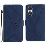 For OPPO A78 4G Stitching Embossed Leather Phone Case(Blue)