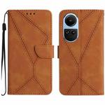 For OPPO Reno10 Global / Reno10 Pro Global Stitching Embossed Leather Phone Case(Brown)