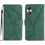 For OPPO A58 4G Stitching Embossed Leather Phone Case(Green)