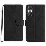 For OPPO A18 / A38 4G Stitching Embossed Leather Phone Case(Black)