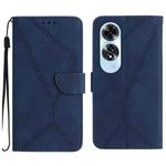 For OPPO A60 4G Stitching Embossed Leather Phone Case(Blue)