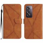 For OPPO Reno12 5G Global Stitching Embossed Leather Phone Case(Brown)