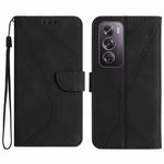 For OPPO Reno12 5G Global Stitching Embossed Leather Phone Case(Black)