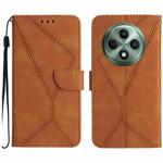 For OPPO Reno12 F 5G Global Stitching Embossed Leather Phone Case(Brown)