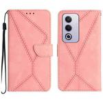 For OPPO A3 Pro 5G India / K12x 5G Global Stitching Embossed Leather Phone Case(Pink)