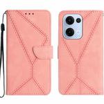 For OPPO Reno13 Global Stitching Embossed Leather Phone Case(Pink)