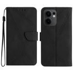 For OPPO Reno13 F 4G / 5G Stitching Embossed Leather Phone Case(Black)