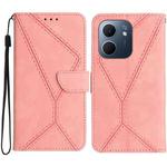 For OPPO A5x 4G Global / 5G Global Stitching Embossed Leather Phone Case(Pink)