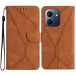 For OPPO A5x 4G Global / 5G Global Stitching Embossed Leather Phone Case(Brown)