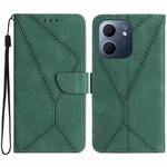 For OPPO A5x 4G Global / 5G Global Stitching Embossed Leather Phone Case(Green)