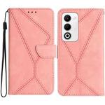 For OPPO A5 5G Global Stitching Embossed Leather Phone Case(Pink)