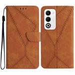 For OPPO A5 5G Global Stitching Embossed Leather Phone Case(Brown)