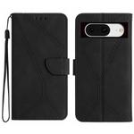 For Google Pixel 8a Stitching Embossed Leather Phone Case(Black)