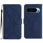 For Google Pixel 9 Pro Stitching Embossed Leather Phone Case(Blue)