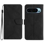 For Google Pixel 9 Stitching Embossed Leather Phone Case(Black)