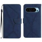 For Google Pixel 9 Pro XL Stitching Embossed Leather Phone Case(Blue)