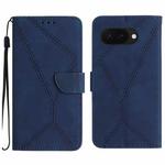 For Google Pixel 9a Stitching Embossed Leather Phone Case(Blue)