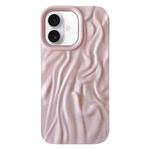 For iPhone 16 Wrinkle Gradient Oily Feel TPU Phone Case(Pink)