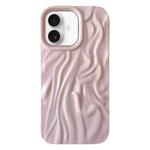 For iPhone 16 Plus Wrinkle Gradient Oily Feel TPU Phone Case(Pink)