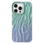 For iPhone 16 Pro Wrinkle Gradient Oily Feel TPU Phone Case(Green Purple)