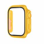 For Apple Watch Series 9 / 8 / 7 45mm Tempered Film Hybrid PC Integrated Watch Case(Yellow)