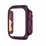 For Apple Watch Series 6 / 5 / 4 / SE 40mm Tempered Film Hybrid PC Integrated Change to Ultra 49mm Watch Case(Purple Orange)