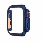 For Apple Watch Series 6 / 5 / 4 / SE 44mm Tempered Film Hybrid PC Integrated Watch Case(Midnight Blue Orange)
