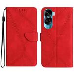 For Honor 90 Lite Stitching Embossed Leather Phone Case(Red)