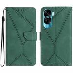 For Honor 90 Lite Stitching Embossed Leather Phone Case(Green)