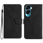 For Honor 90 Lite Stitching Embossed Leather Phone Case(Black)