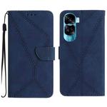 For Honor 90 Lite Stitching Embossed Leather Phone Case(Blue)