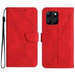 For Honor X6A Stitching Embossed Leather Phone Case(Red)