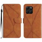 For Honor X6A Stitching Embossed Leather Phone Case(Brown)