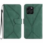 For Honor X6A Stitching Embossed Leather Phone Case(Green)