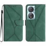 For Honor 90 Smart Stitching Embossed Leather Phone Case(Green)