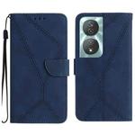 For Honor 90 Smart Stitching Embossed Leather Phone Case(Blue)