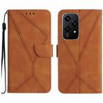 For Honor 200 Lite Global Stitching Embossed Leather Phone Case(Brown)