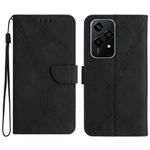 For Honor 200 Lite Stitching Embossed Leather Phone Case(Black)