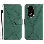 For Honor 200 5G Global Stitching Embossed Leather Phone Case(Green)