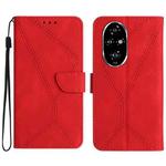 For Honor 200 Pro 5G Global Stitching Embossed Leather Phone Case(Red)
