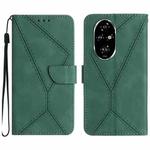 For Honor 200 Pro 5G Global Stitching Embossed Leather Phone Case(Green)