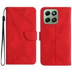 For Honor 200 Smart Global Stitching Embossed Leather Phone Case(Red)