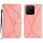 For Honor X5b 4G / X5b Plus 4G Stitching Embossed Leather Phone Case(Pink)