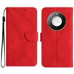 For Honor X9c Smart Stitching Embossed Leather Phone Case(Red)