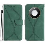 For Honor X9c Smart Stitching Embossed Leather Phone Case(Green)
