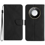 For Honor X9c Smart Stitching Embossed Leather Phone Case(Black)