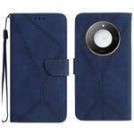 For Honor X9c Smart Stitching Embossed Leather Phone Case(Blue)