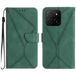 For Honor X8c 4G Stitching Embossed Leather Phone Case(Green)