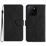 For Honor X8c 4G Stitching Embossed Leather Phone Case(Black)