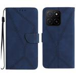 For Honor X8c 4G Stitching Embossed Leather Phone Case(Blue)